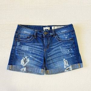 🥑INDIGO REIN Distressed Style Jean Shorts